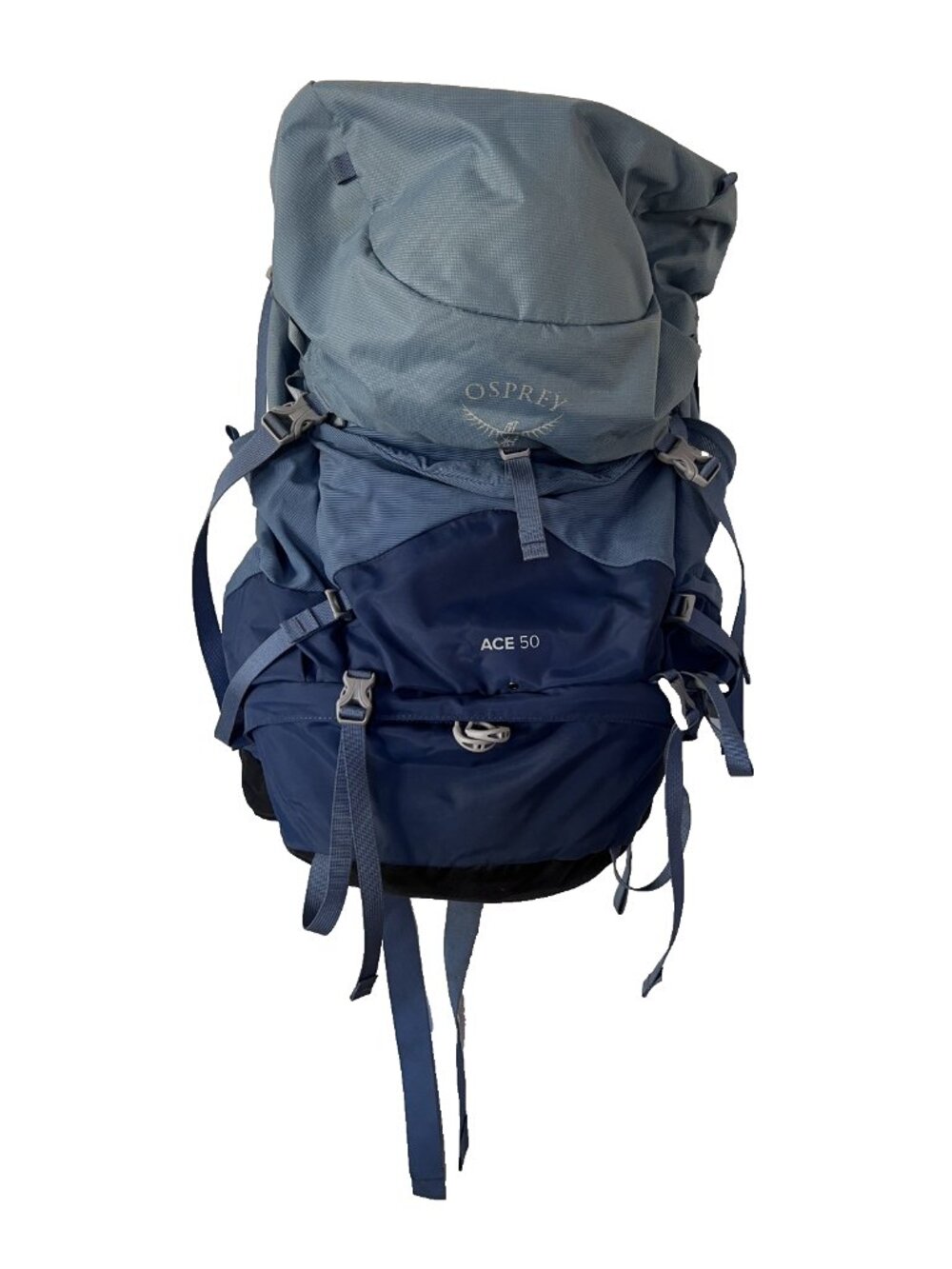 Osprey Ace 50 Youth Hiking Backpack Blue Raincover Included Camping Travel Pack